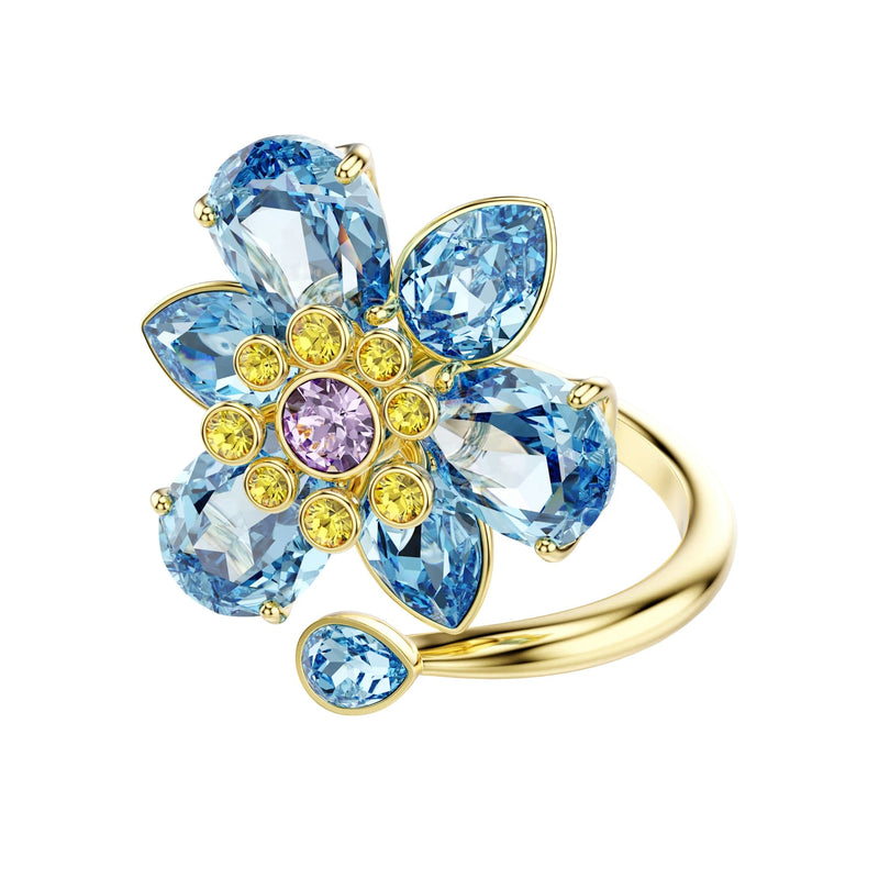 Jetta Blue Floral Open Ring
