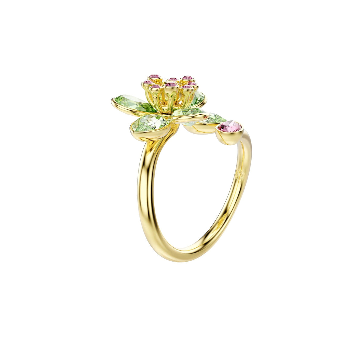 Jetta Green Floral Open Ring