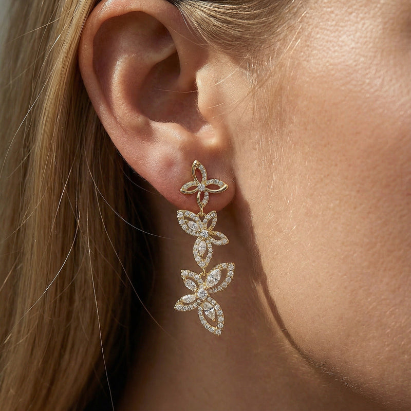 Limenitis 14K Gold Butterfly Earrings