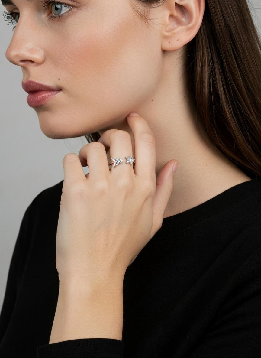 Jocelyne White Star Open Ring