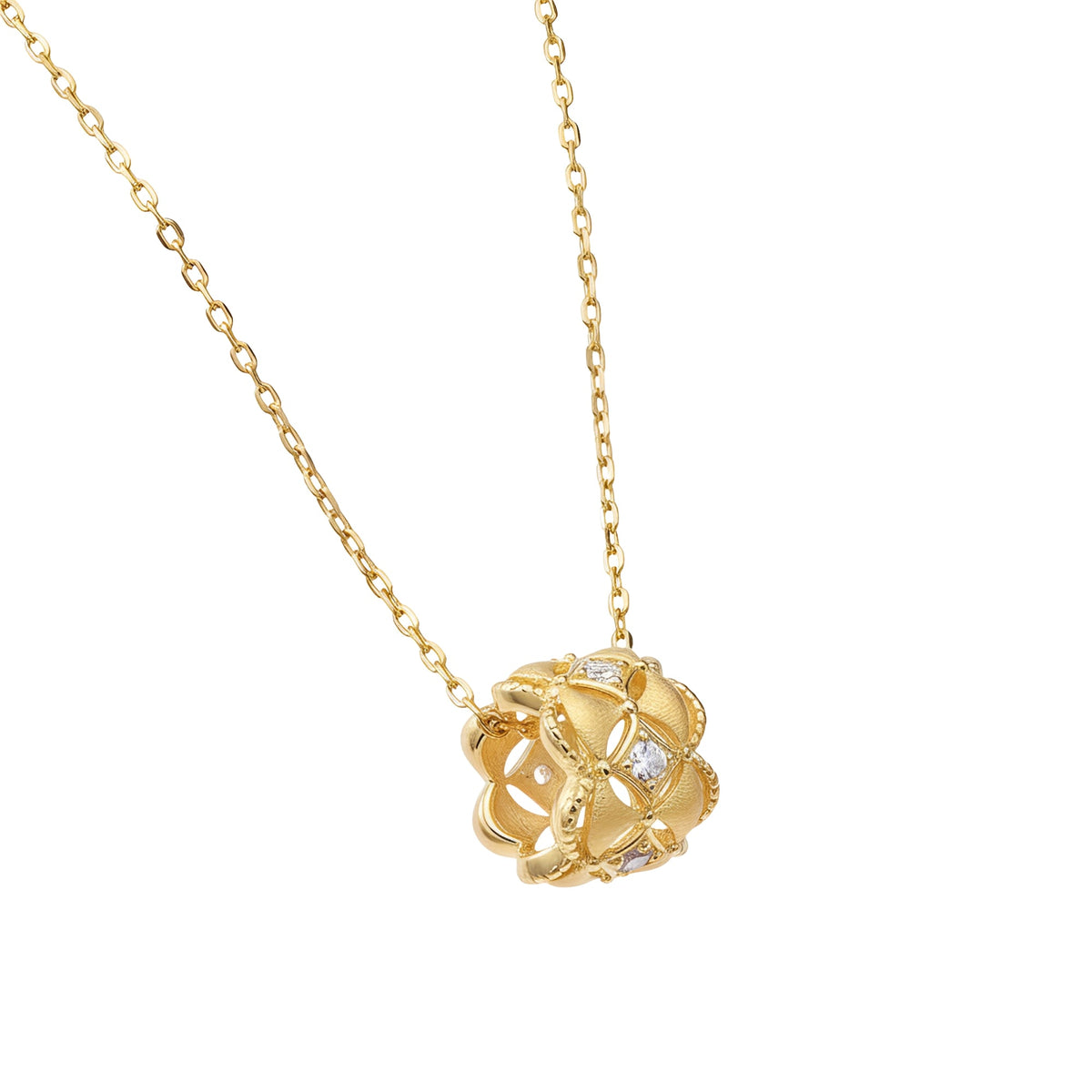 Johanna 14K Gold Barrel Necklace