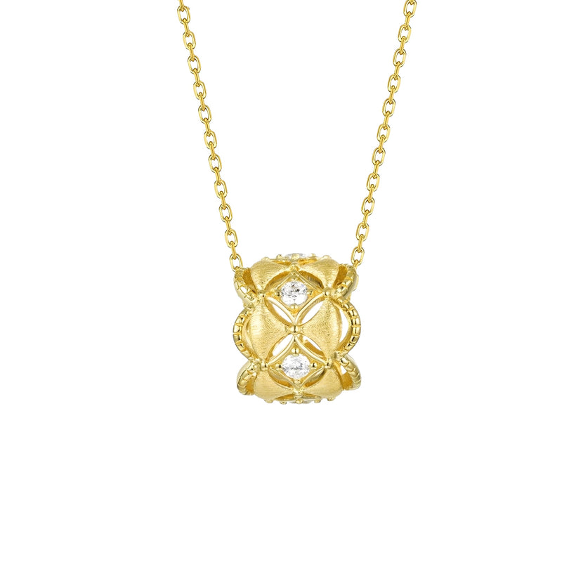 Johanna 14K Gold Barrel Necklace