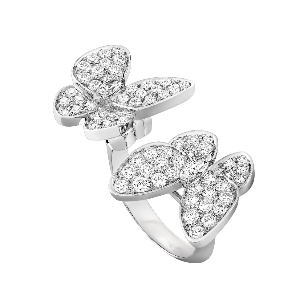 Joséphine White Butterfly Open Ring