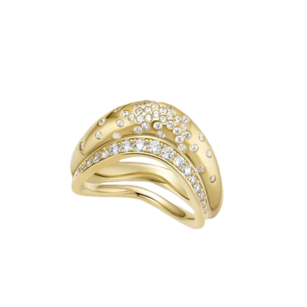Josette 14K Gold Curve Ring Set