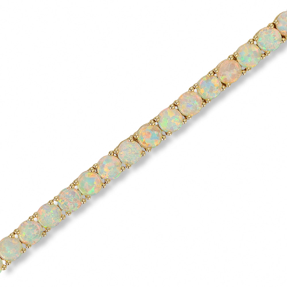 Judith White Opal Round Tennis Bracelet