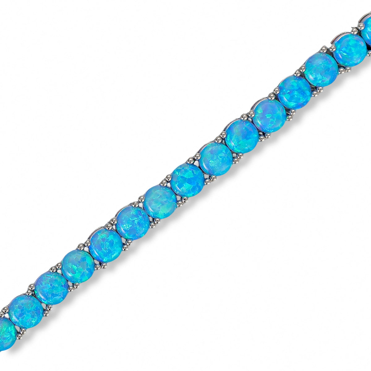 Judith White Opal Round Tennis Bracelet