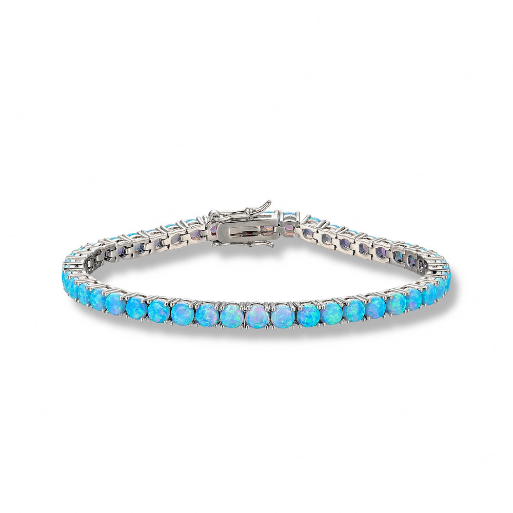 Judith White Opal Round Tennis Bracelet