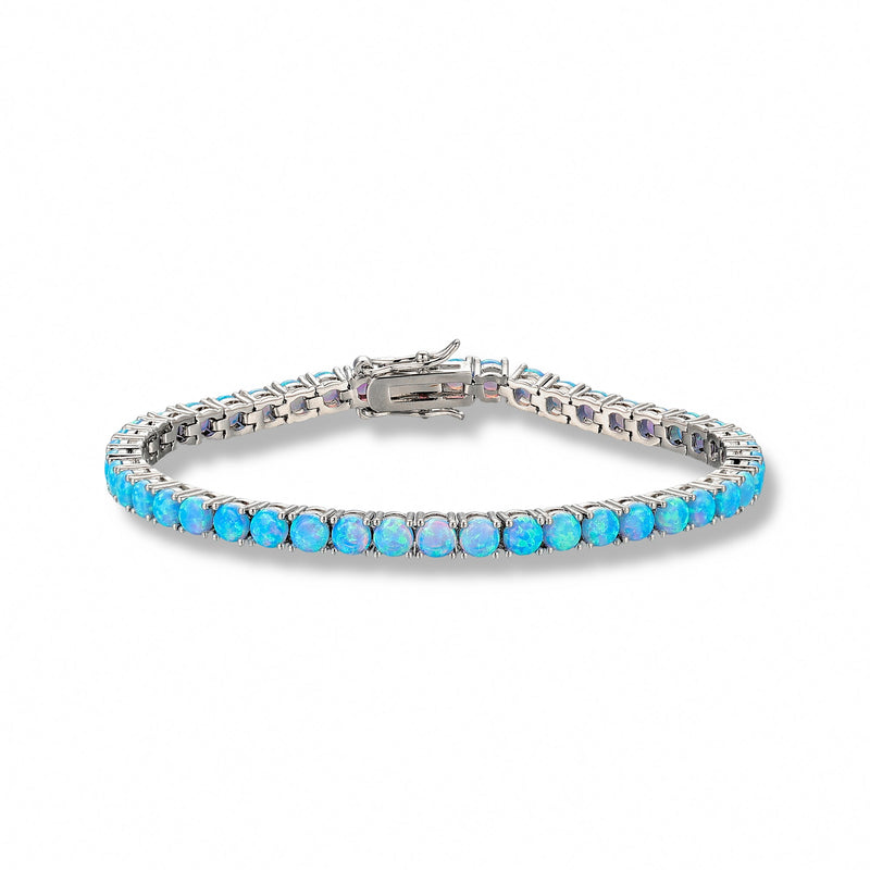 Judith White Opal Round Tennis Bracelet