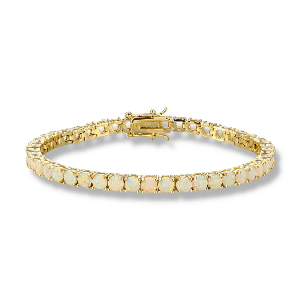 Judith White Opal Round Tennis Bracelet