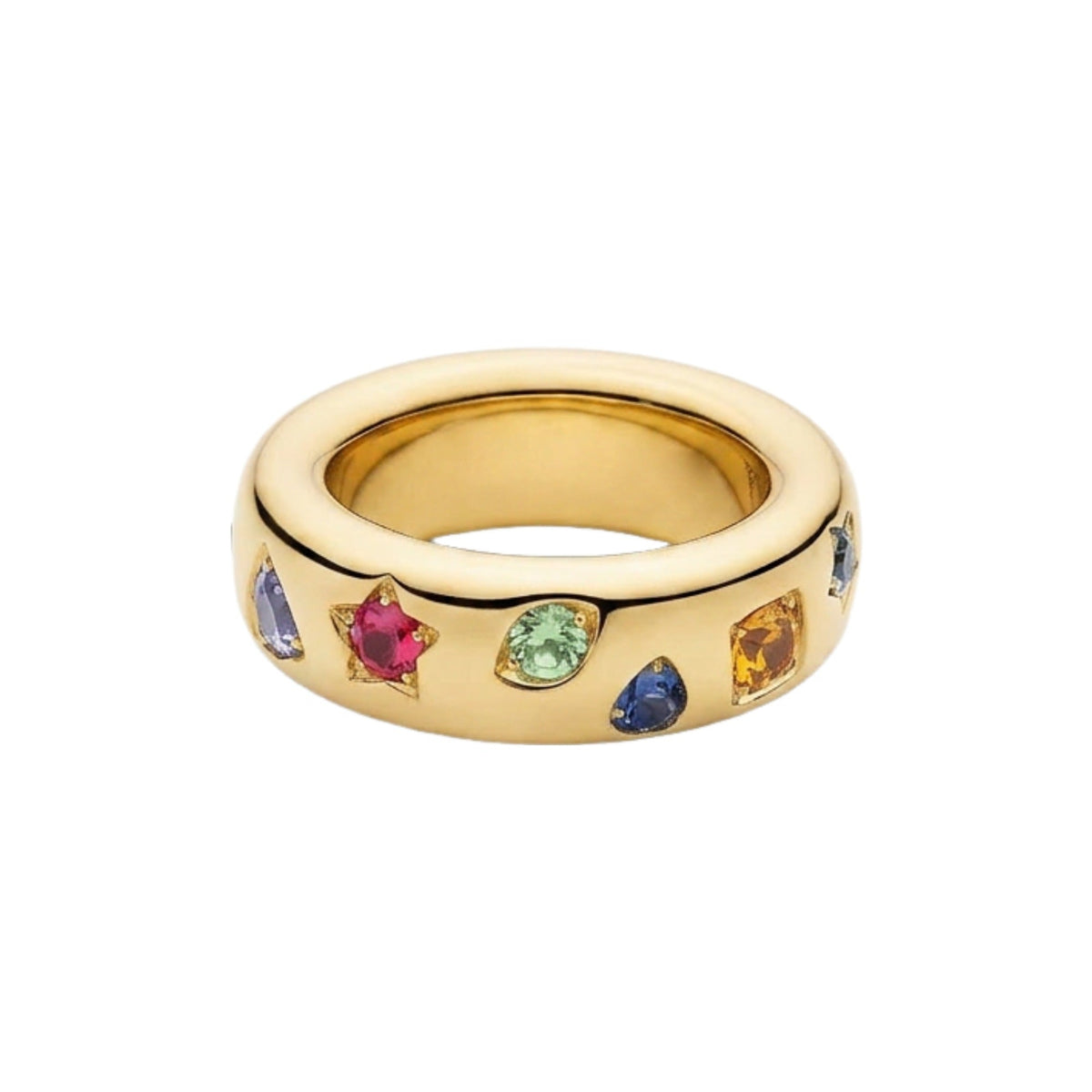 Julie Muticolor Slim Round Ring