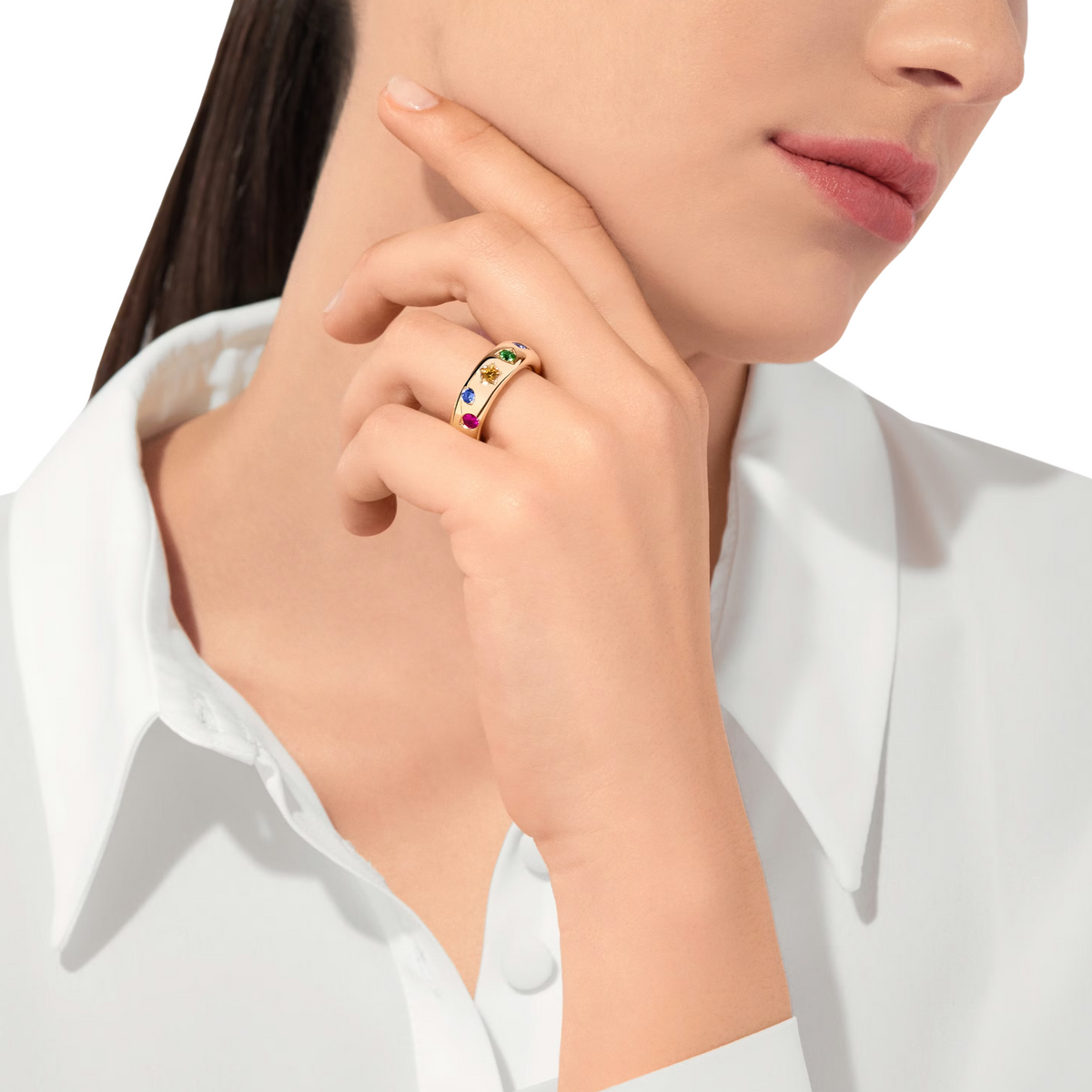 Julie Muticolor Slim Round Ring