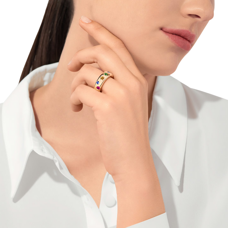 Julie Muticolor Slim Round Ring
