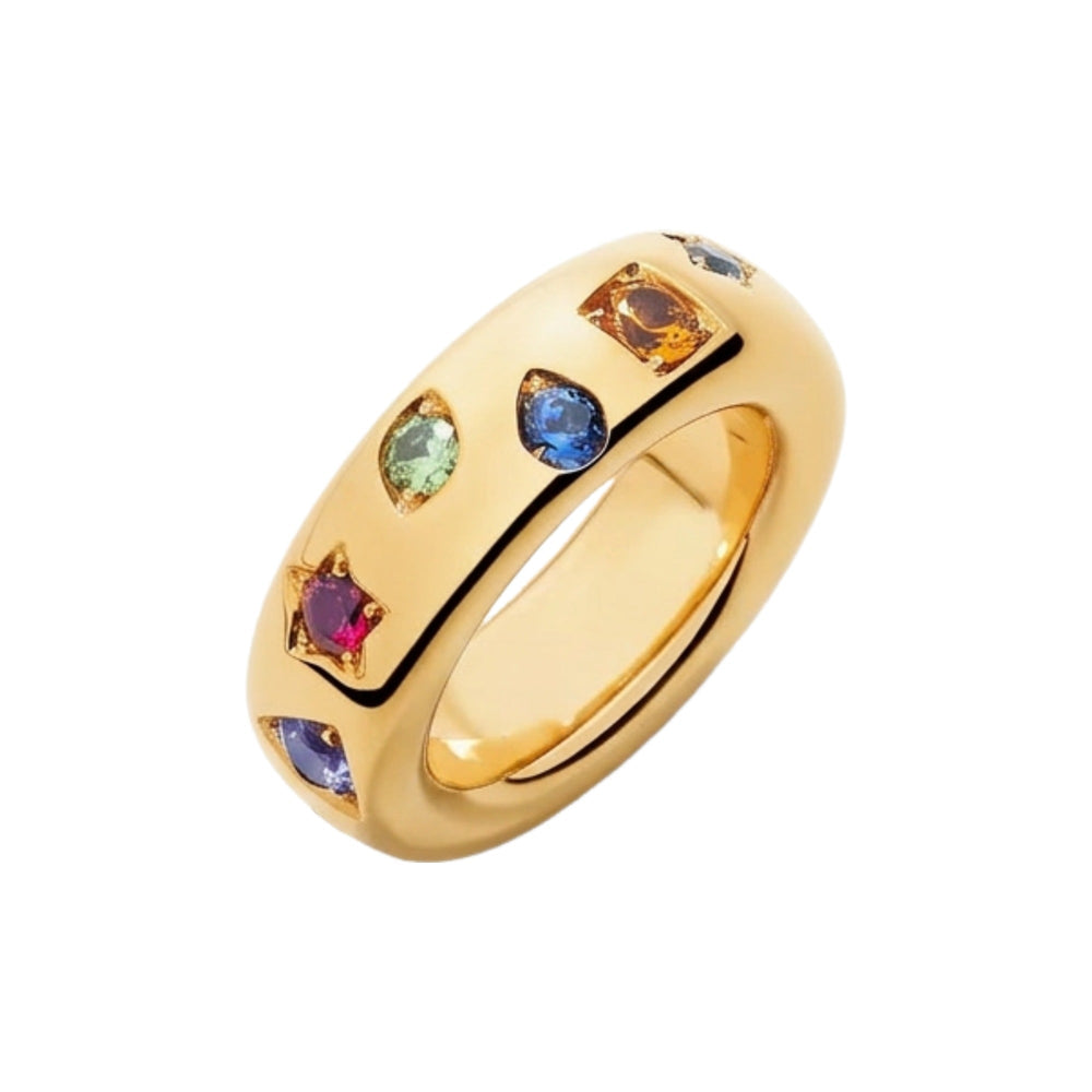 Julie Muticolor Slim Round Ring