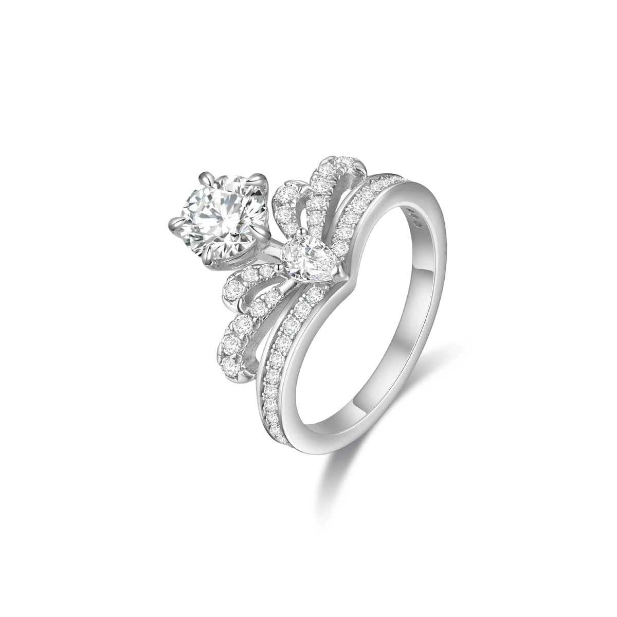 Julitte White Crown Ring