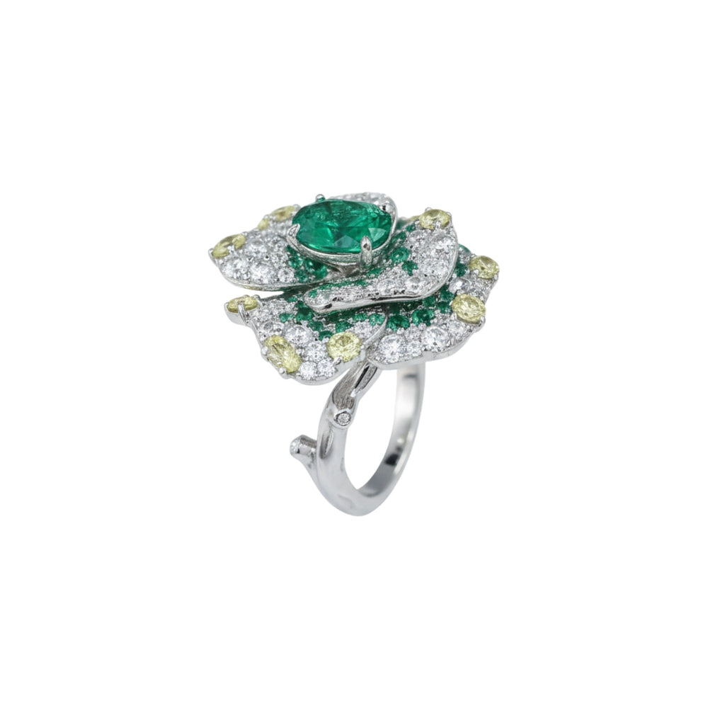 Kallista Green Floral Ring