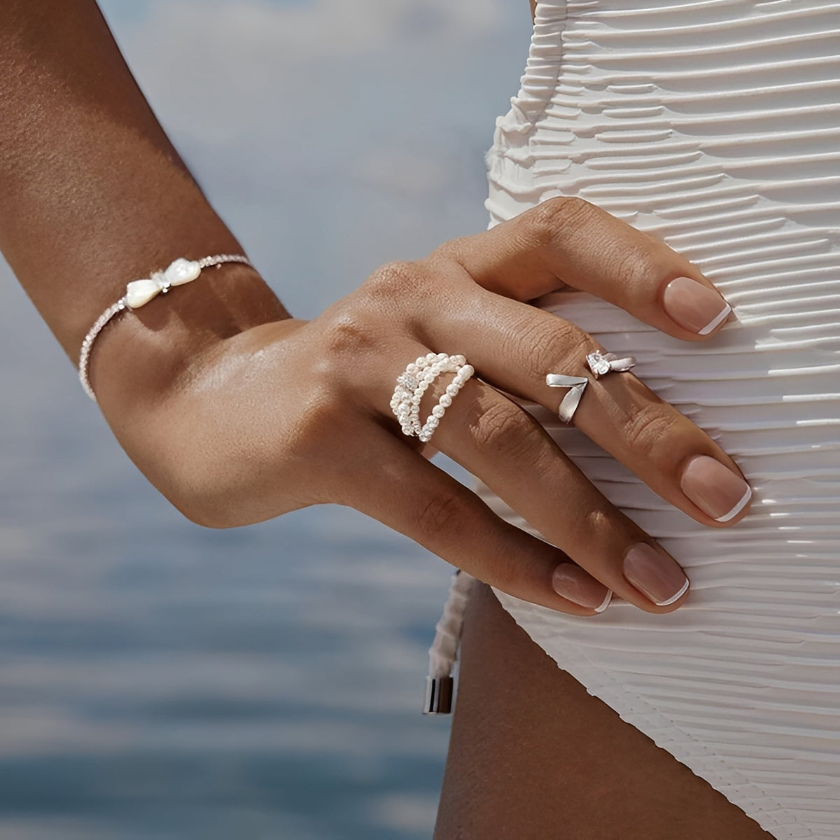 Kalliste White Pearls Ring