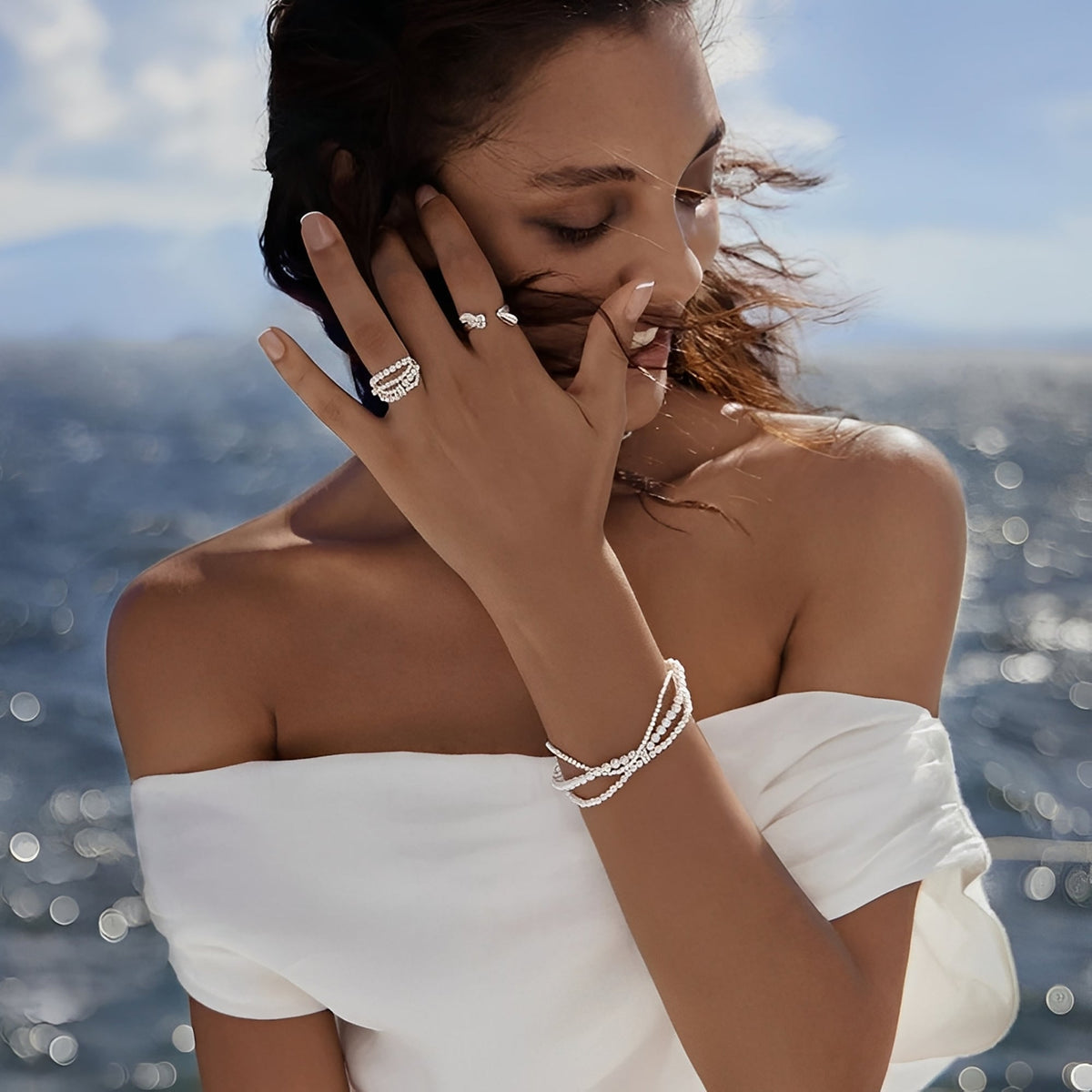 Kalliste White Pearls Ring