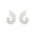 Karen White Fan Pearl Earrings