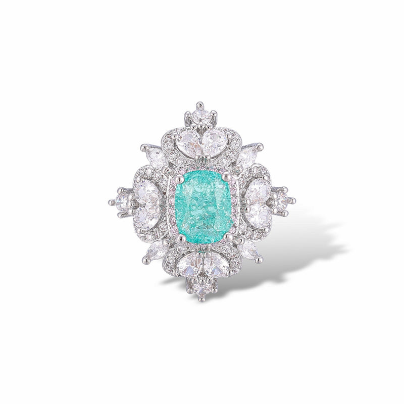 Karin Blue Floral Open Ring