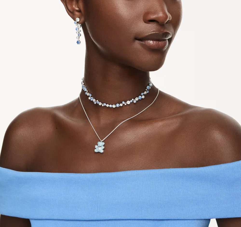 Karina Blue Round Earrings