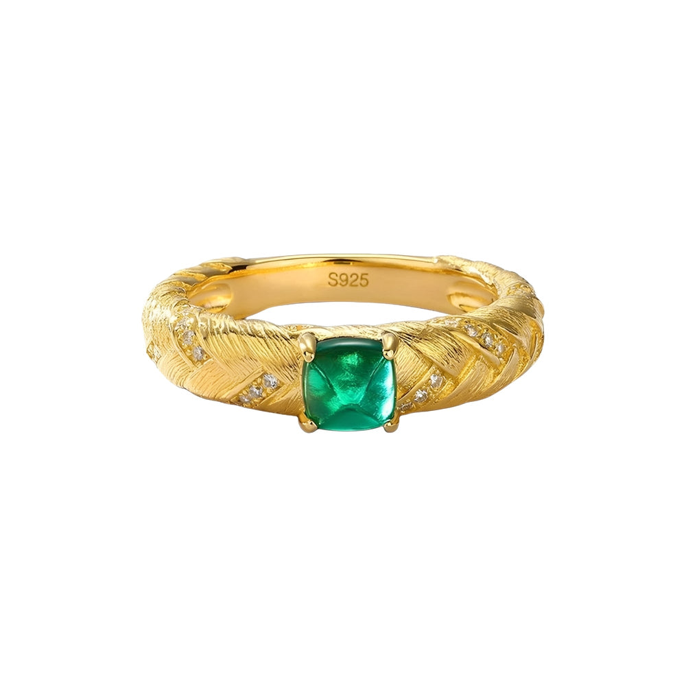 Karla Green Square Ring