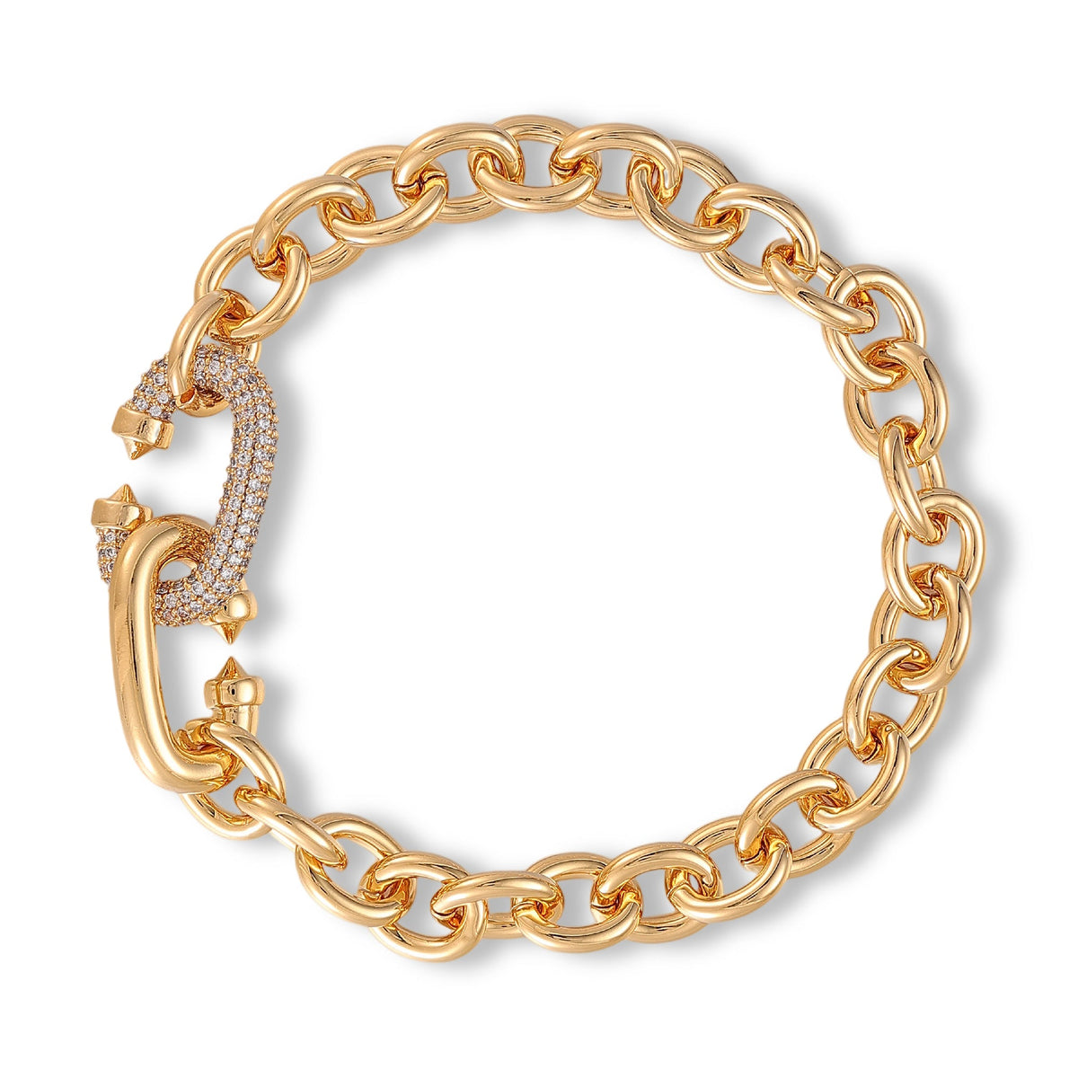 Karolin 14K Gold Oval Link Bracelet