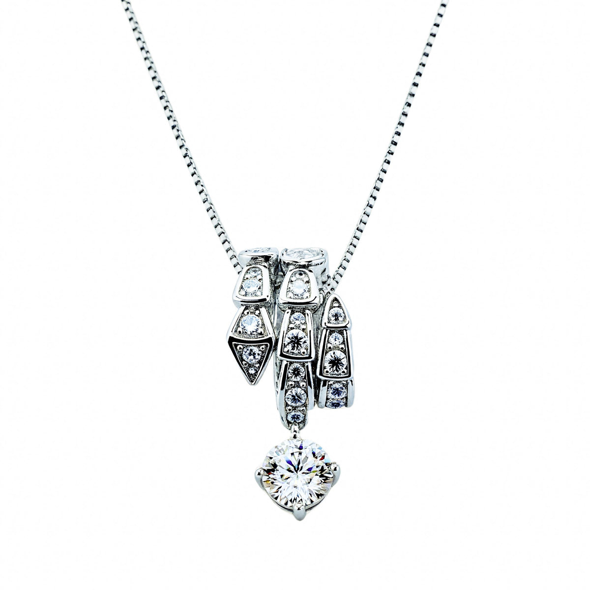 Karoline White Snake Necklace