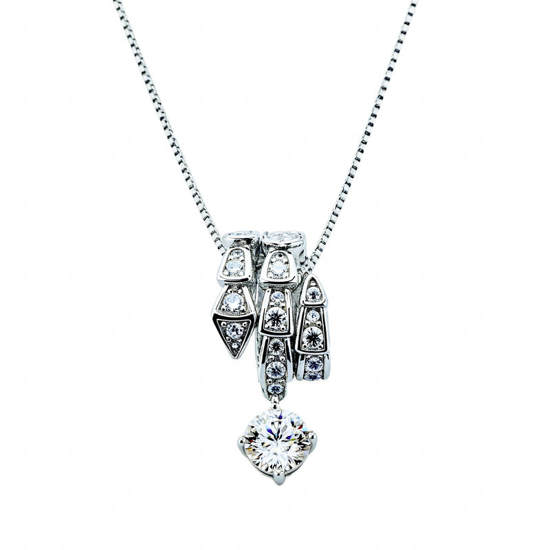 Karoline White Snake Necklace