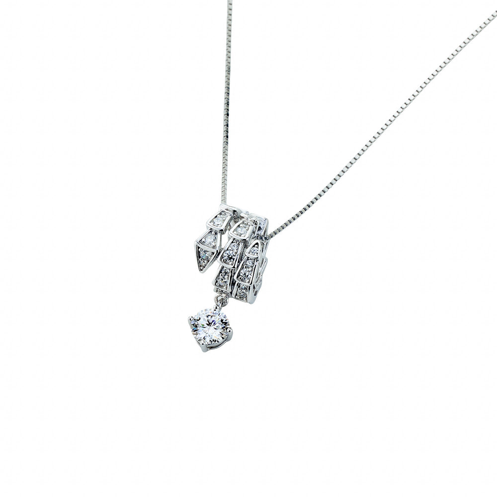Karoline White Snake Necklace