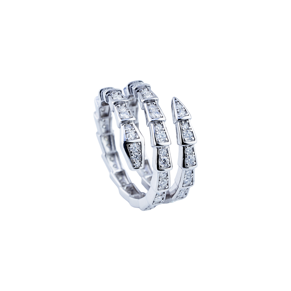 Karoline White Snake Ring