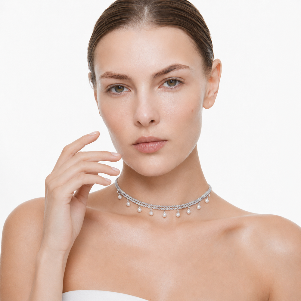 Katja Silver Pearl Necklace