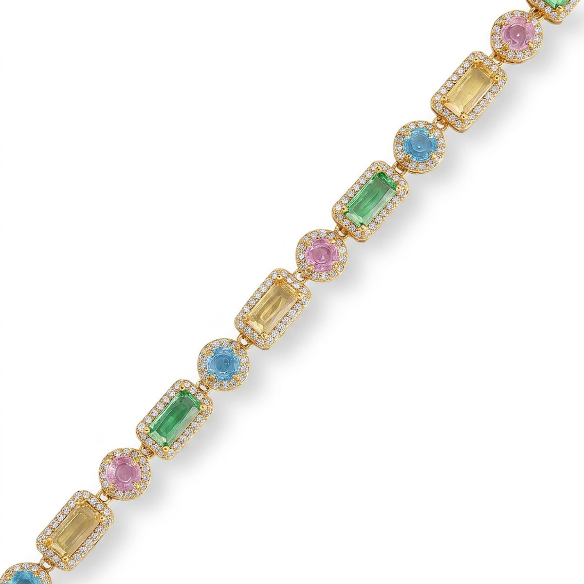 Keliane Multicolor Round Baguette Bracelet