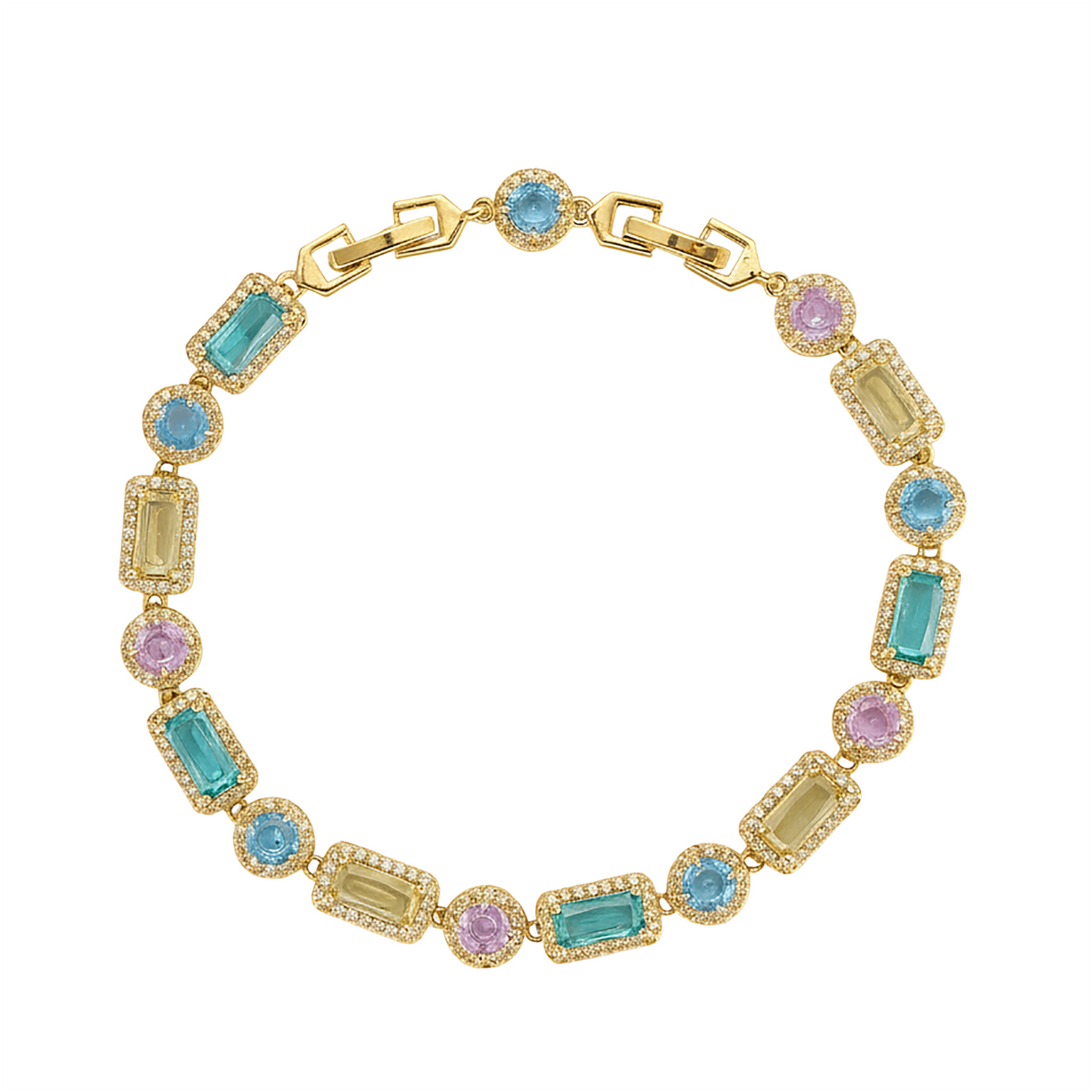 Keliane Multicolor Round Baguette Bracelet