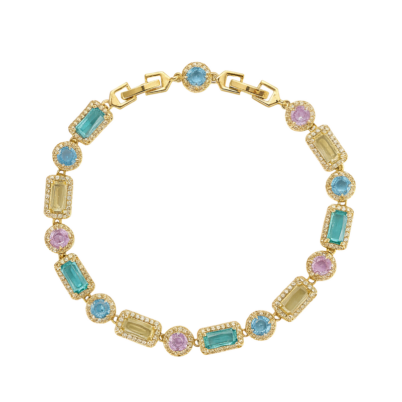 Keliane Multicolor Round Baguette Bracelet