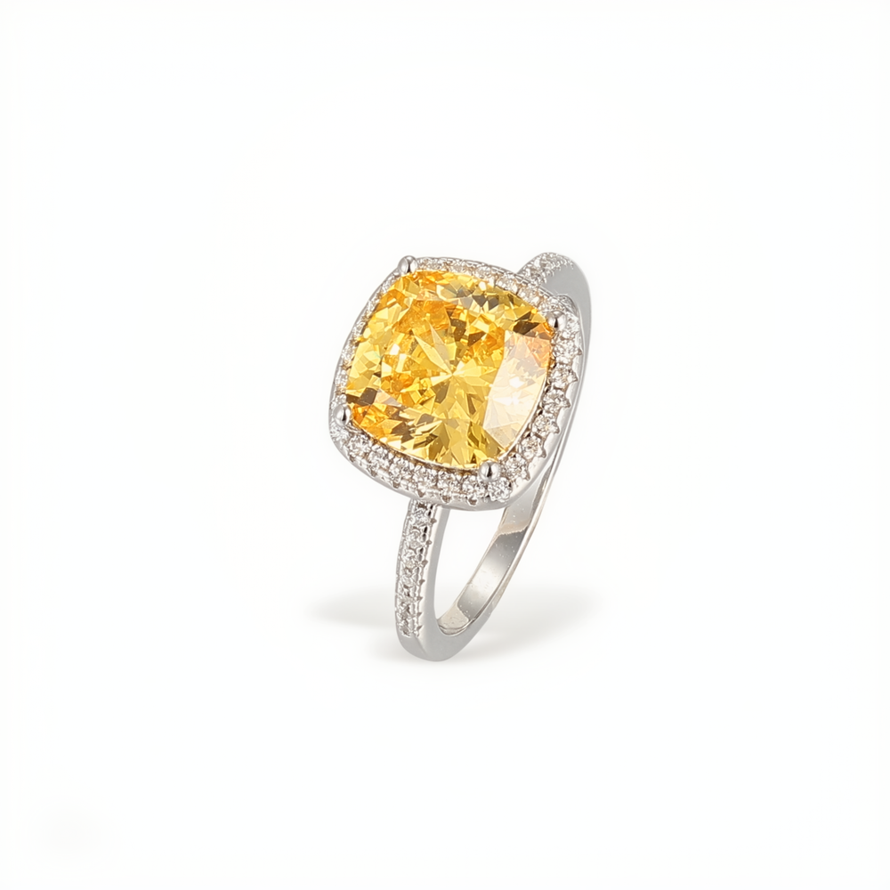 Kévinne Cushion Yellow Ring