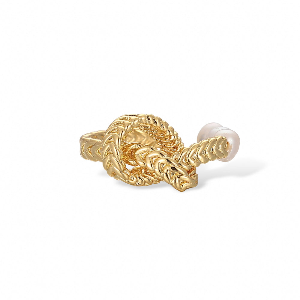 Kristin De Vie 18K Gold Pearl Open Ring