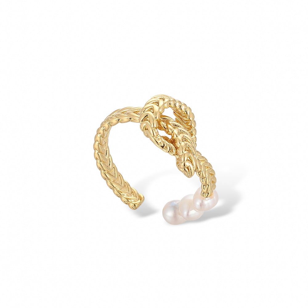 Kristin De Vie 18K Gold Pearl Open Ring