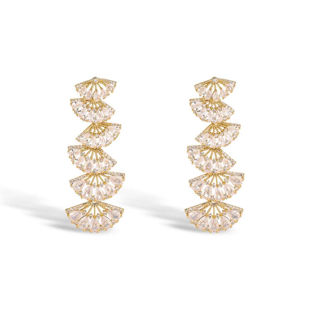 Kunigunde 14K Yellow Gold Fan Earrings