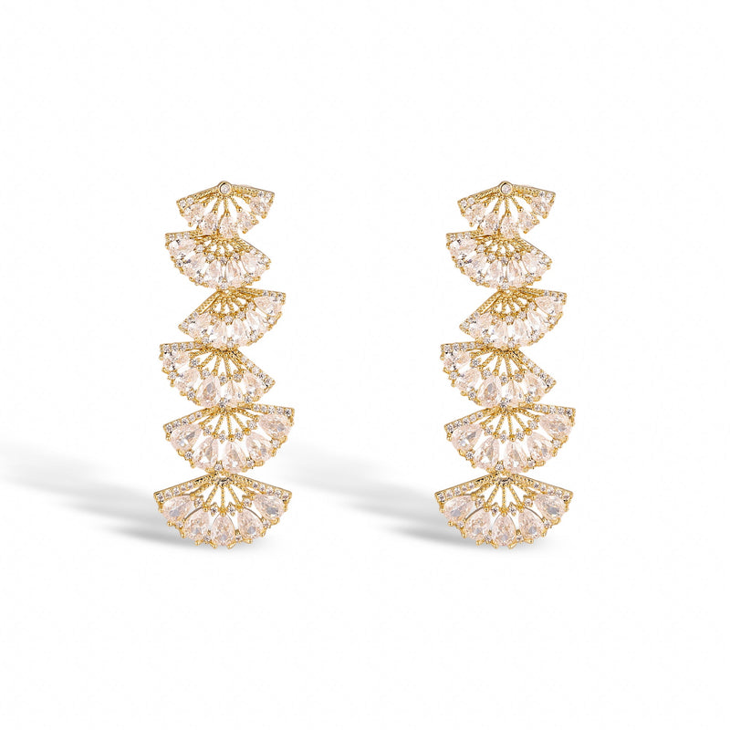 Kunigunde 14K Yellow Gold Fan Earrings