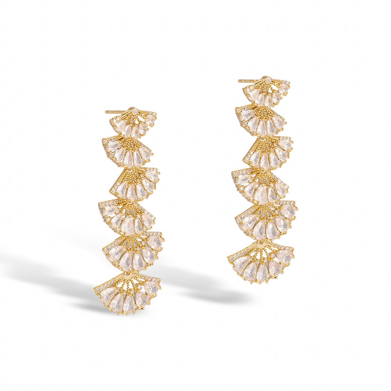 Kunigunde 14K Yellow Gold Fan Earrings