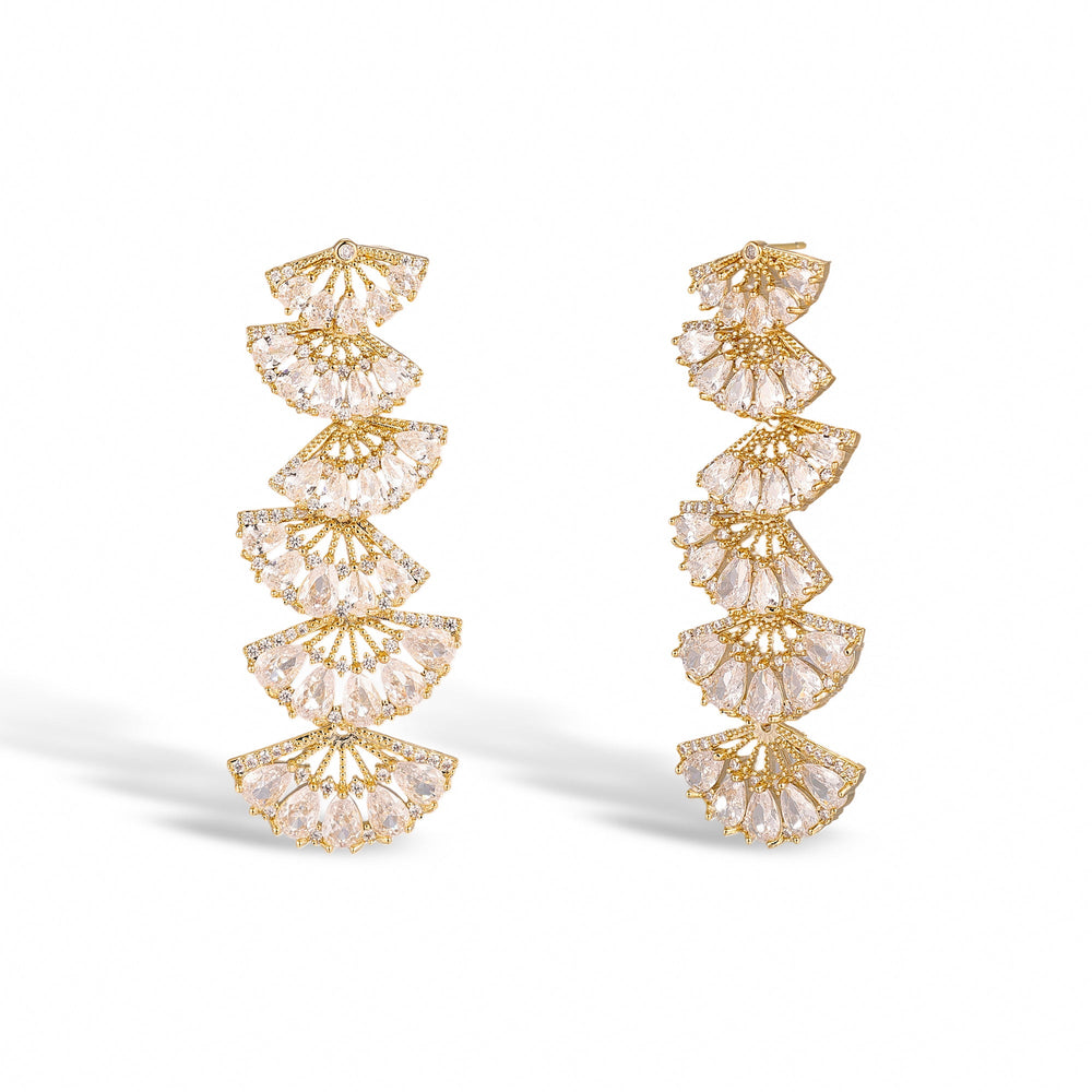 Kunigunde 14K Yellow Gold Fan Earrings