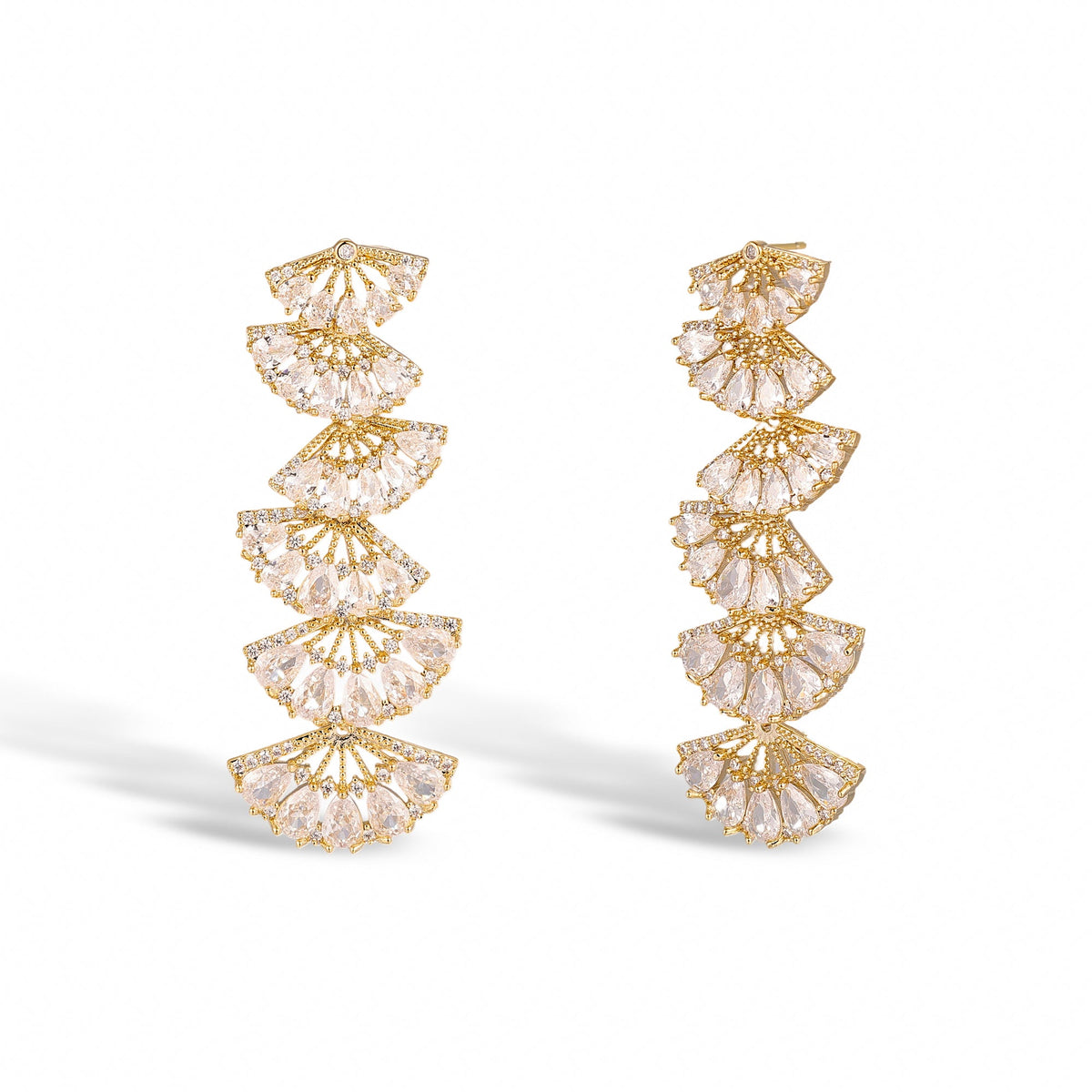 Kunigunde 14K Yellow Gold Fan Earrings