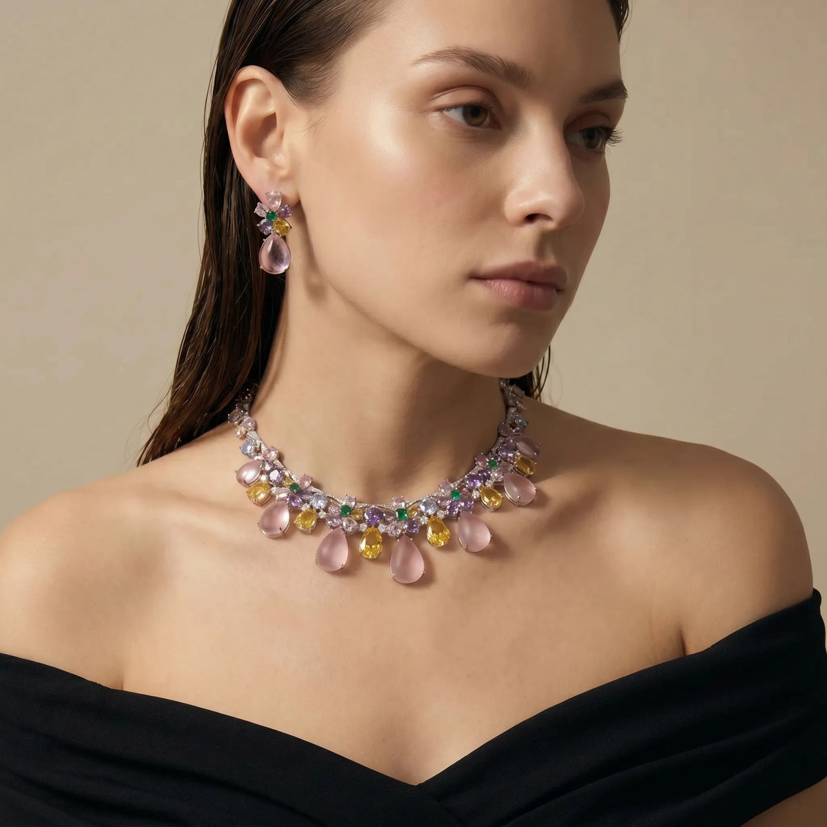 Kunwina Floral Teardrop Drop Earrings