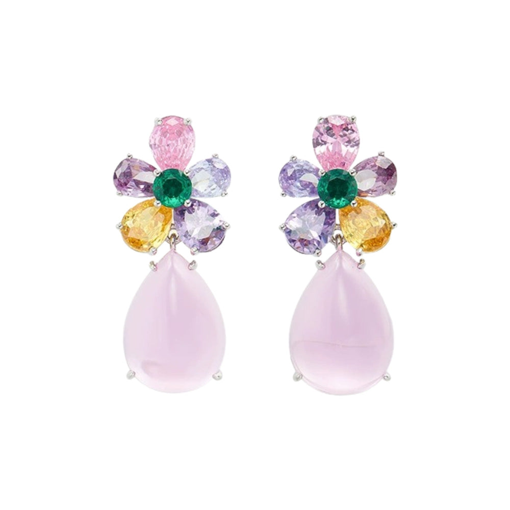 Kunwina Floral Teardrop Drop Earrings