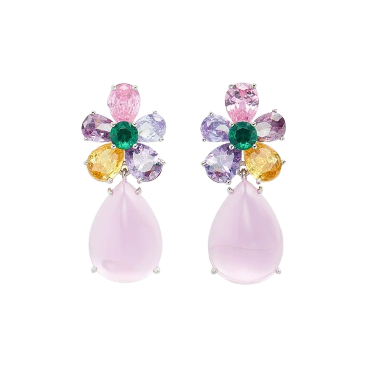Kunwina Floral Teardrop Drop Earrings