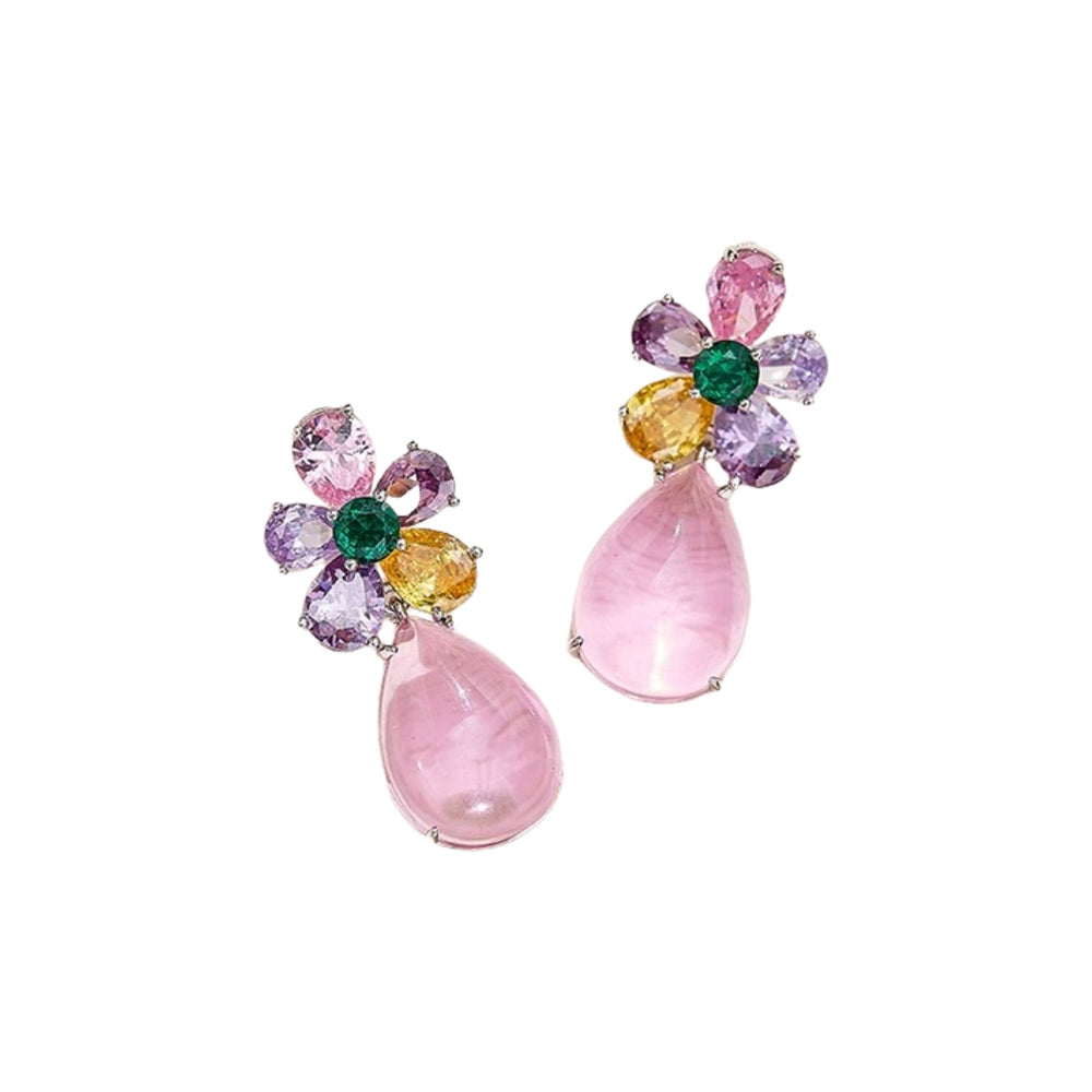 Kunwina Floral Teardrop Drop Earrings