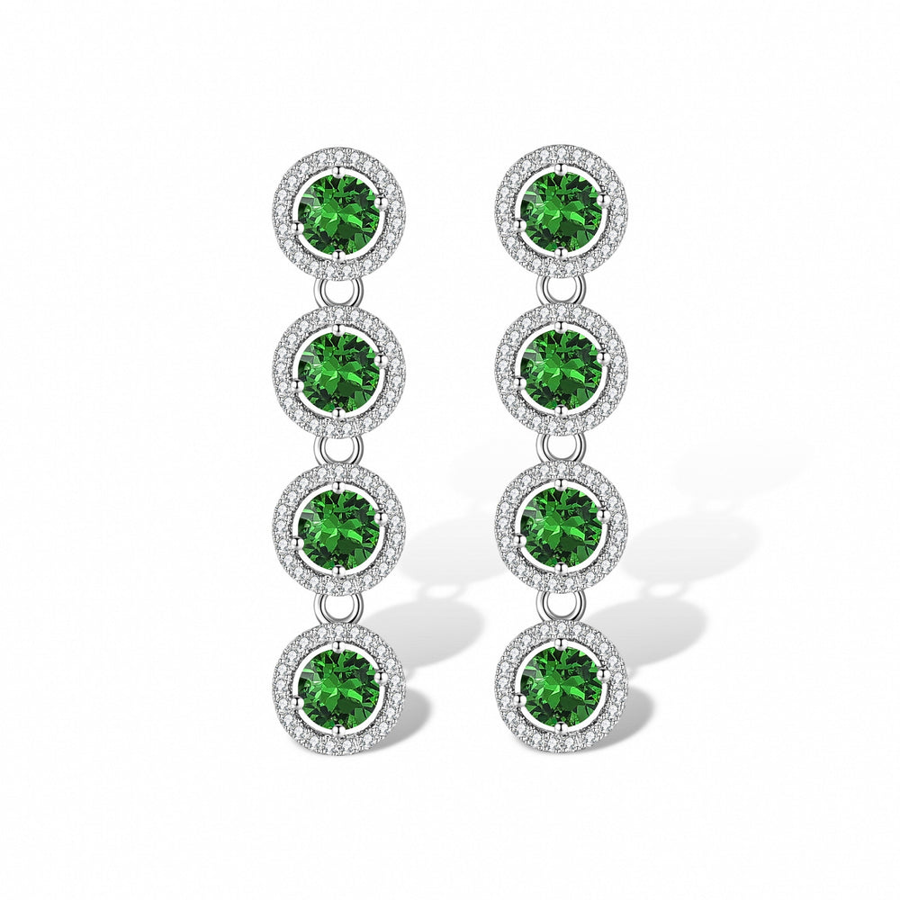 Ambre Green Round Earrings