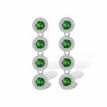 Ambre Green Round Earrings