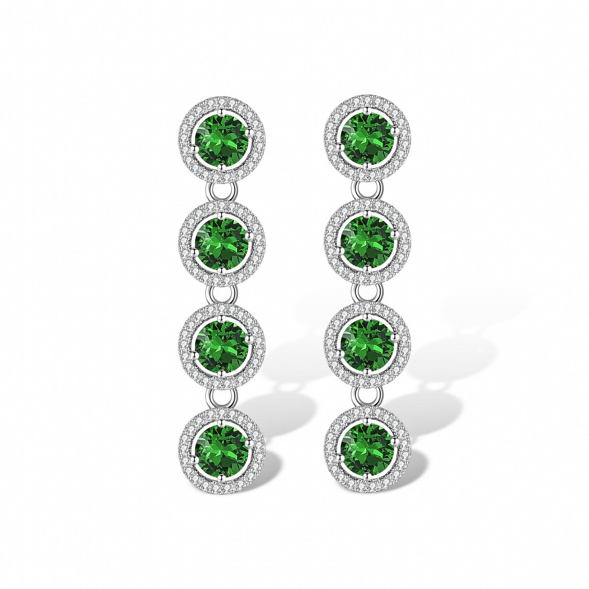 Ambre Green Round Earrings
