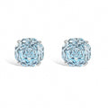 La Rose Gallica Blue Floral Stud Earrings